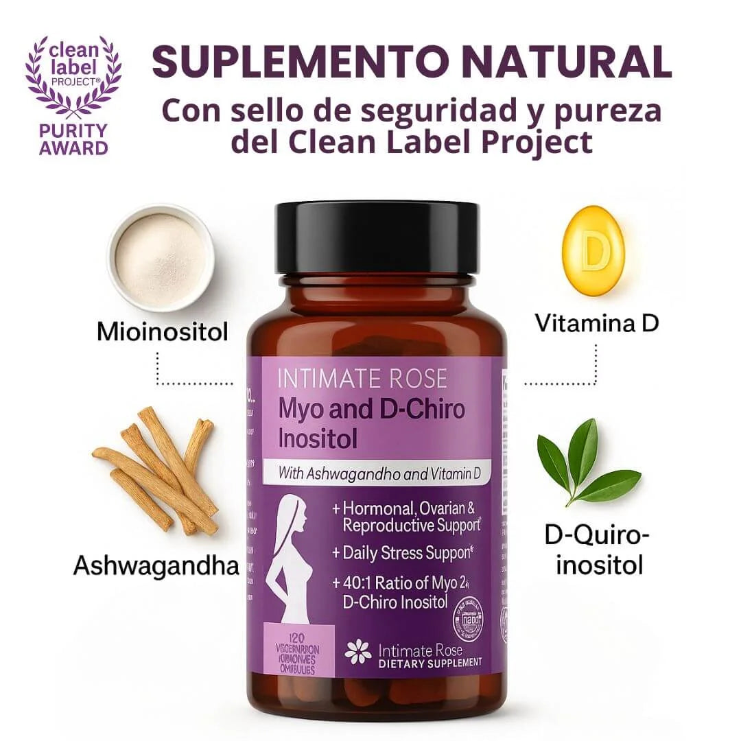Inositol con Ashwagandha y Vitamina D (Estrés, Ansiedad y Desbalance Hormonal)