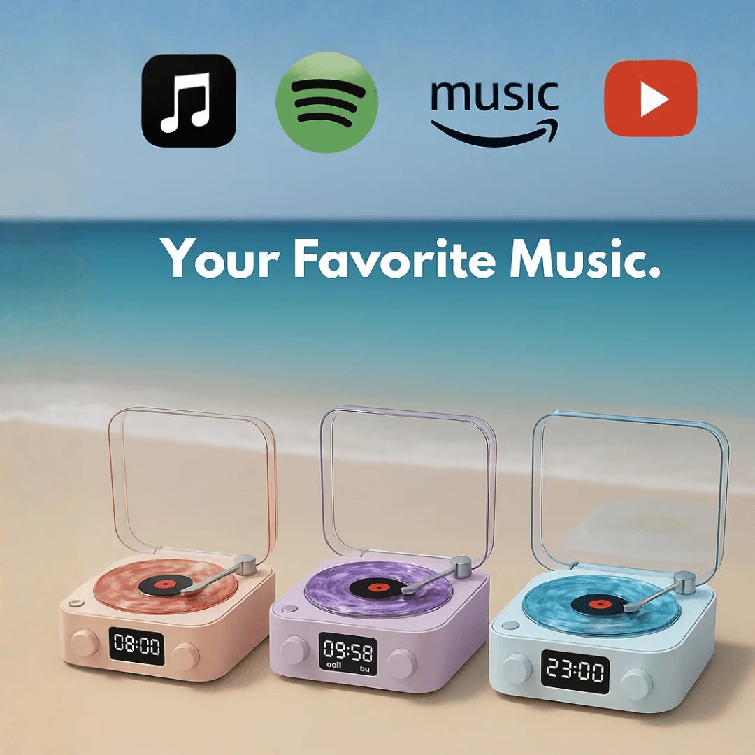 Tocadiscos Bluetooth con Proyector de Olas