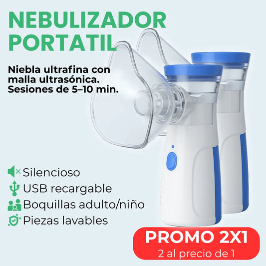 NEBULIZADOR PORTATIL PARA NIÑOS Y ADULTOS 2X1