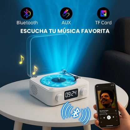 Tocadiscos Bluetooth con Proyector de Olas